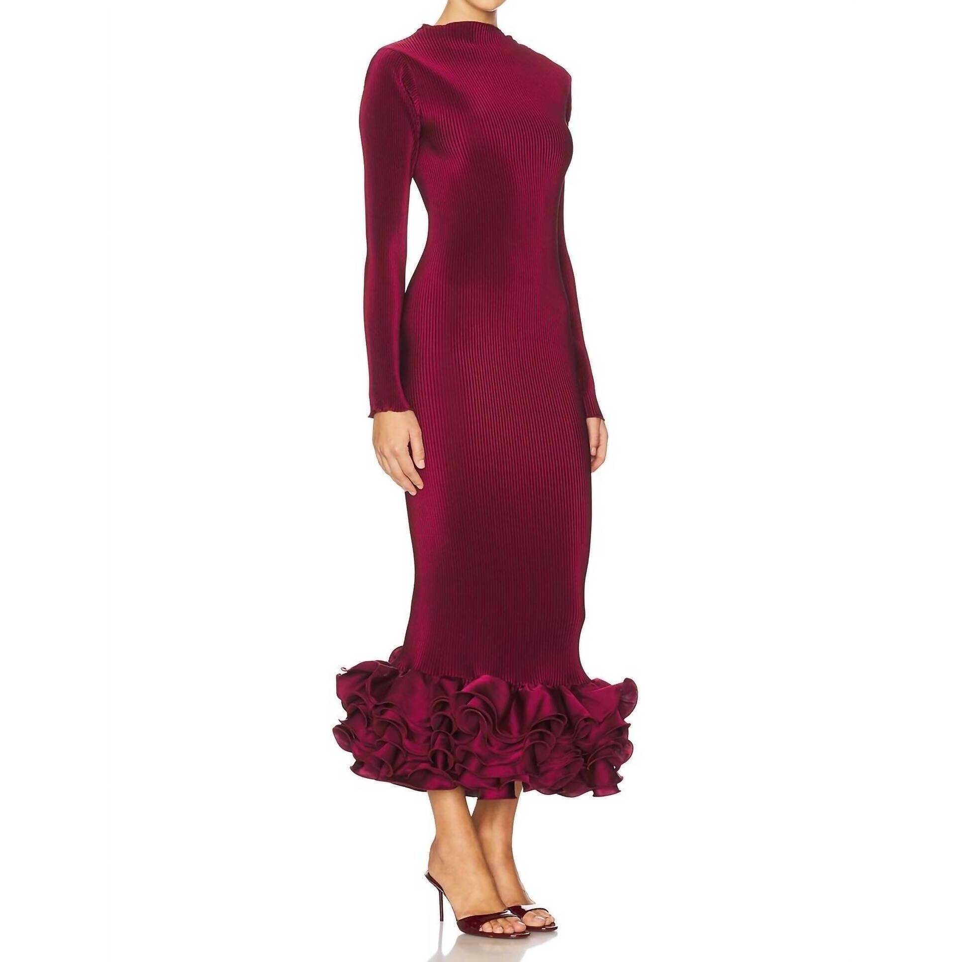 New L'idee Campbell Dress In Wine — image 2 of 3